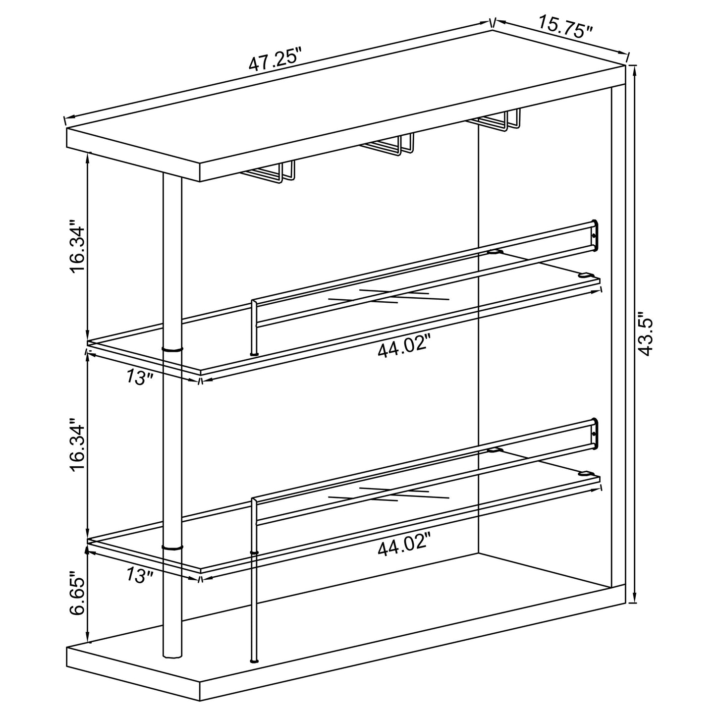 Prescott White High Gloss Bar Table