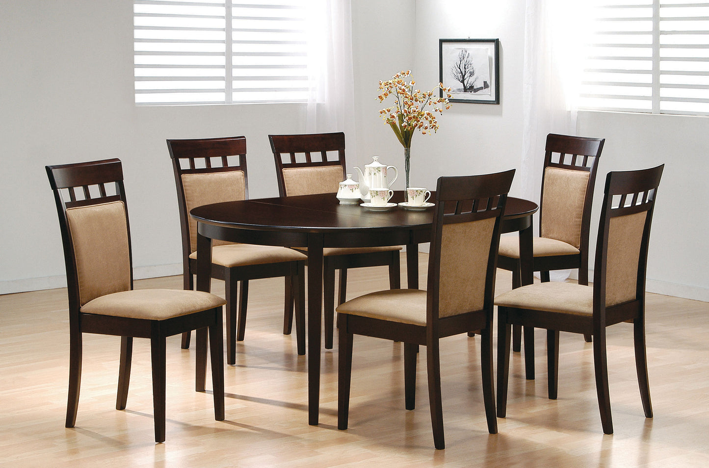 Corvello 60-inch Cappuccino Oval Extension Dining Table