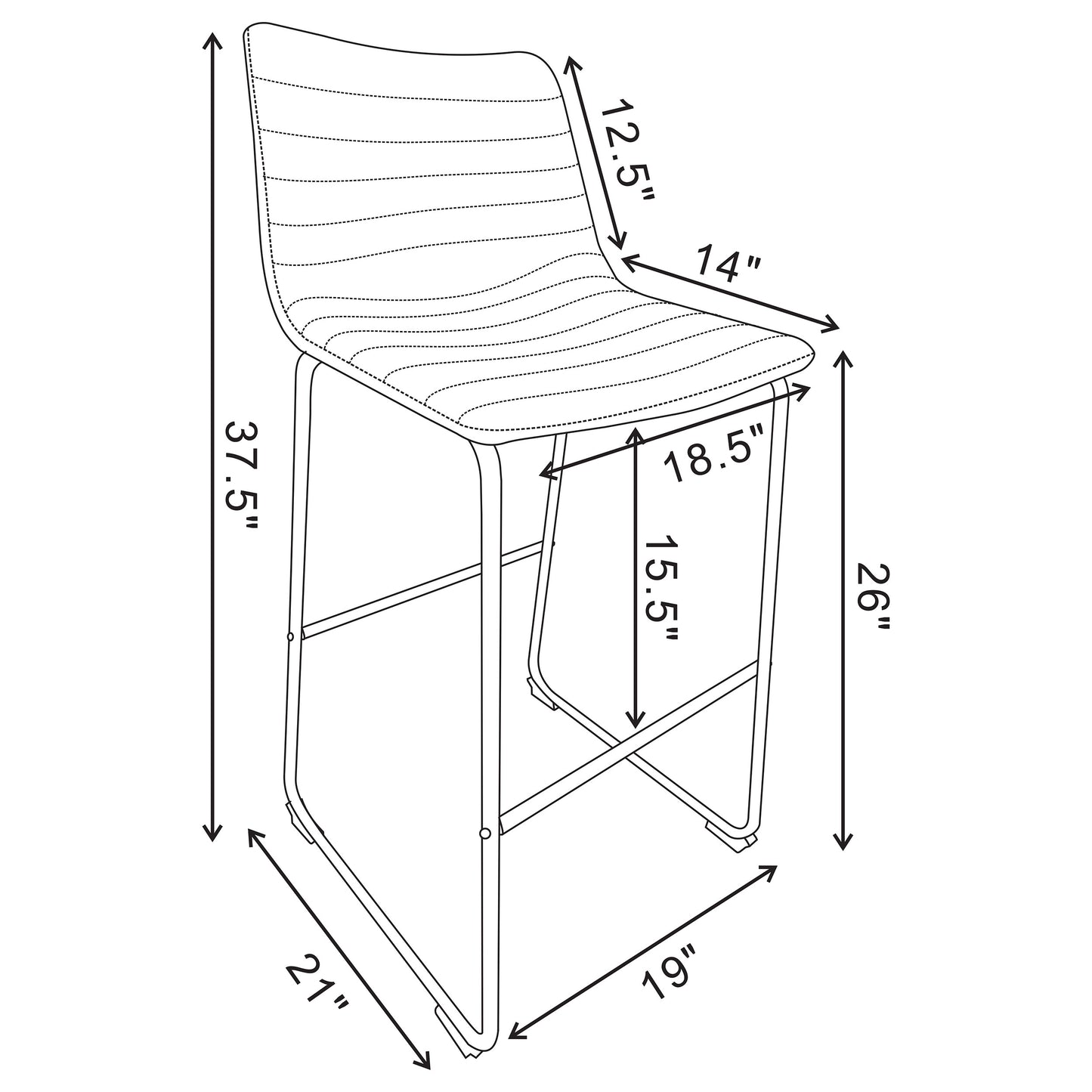 Zuni Faux Leather Upholstered Counter Chair – Blue (Set of 2)