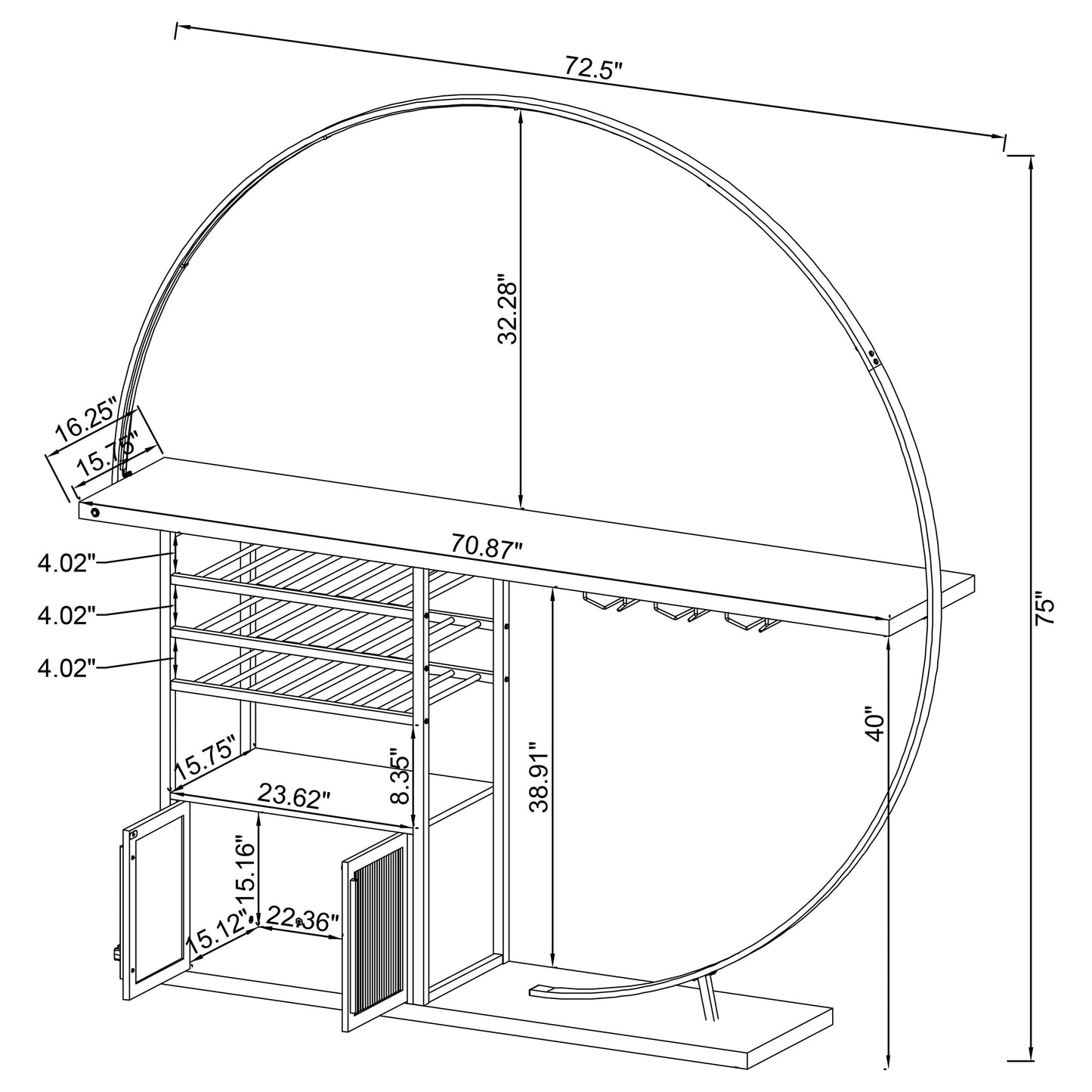 Risley White LED Wine Cabinet