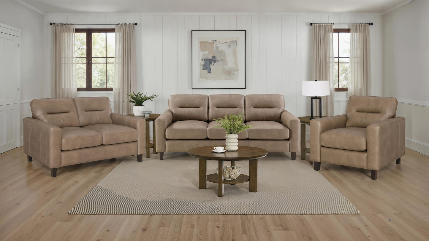 Elowen Faux Leather Accent – Chestnut Brown
