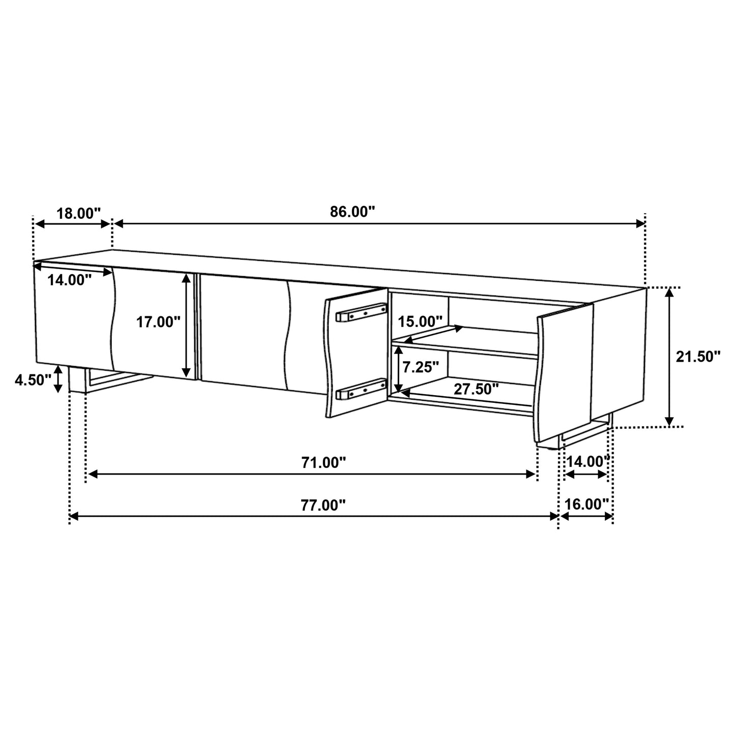 Crash 86” Mango Wood Media Console