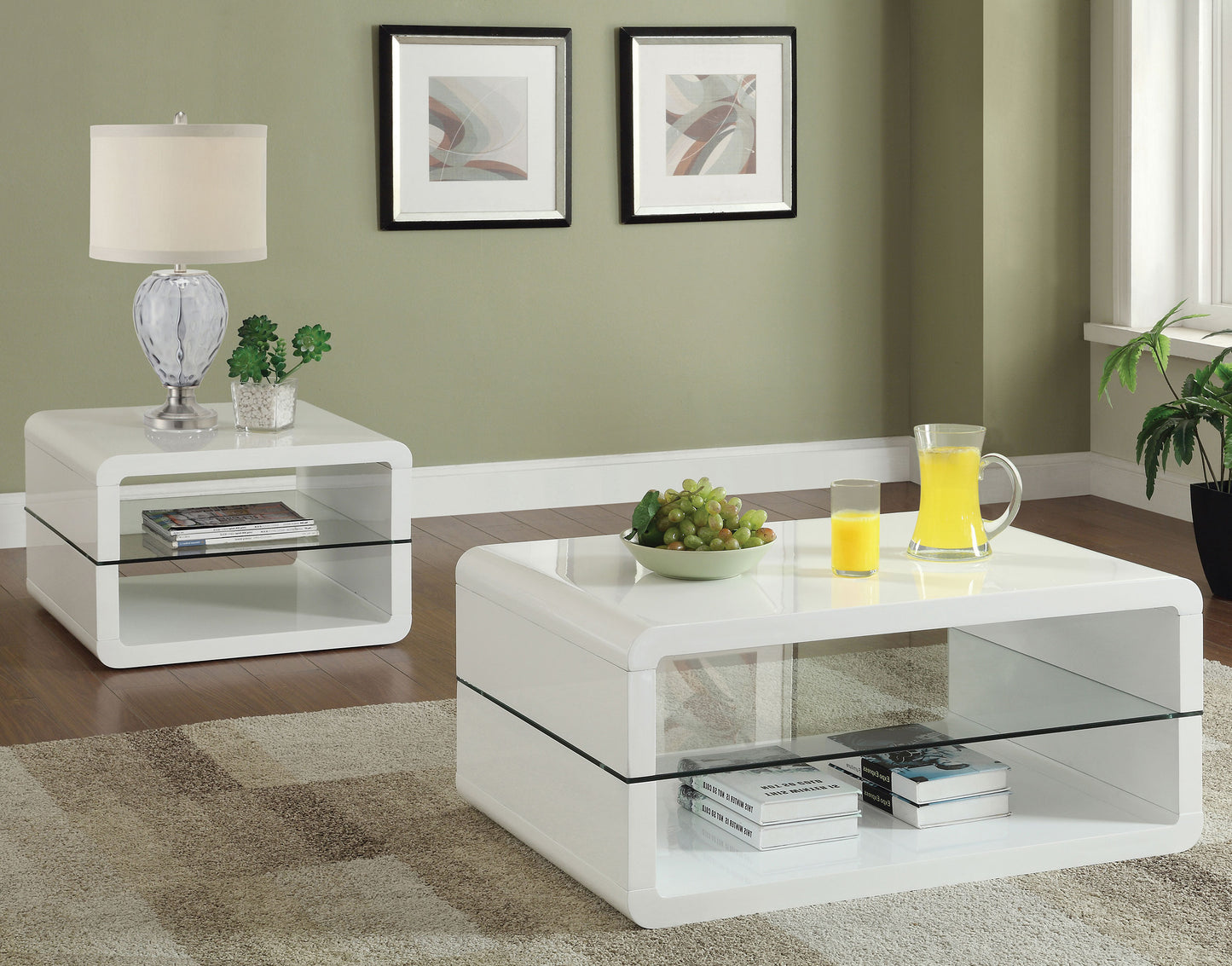 Elana High Gloss White Rectangular Coffee Table