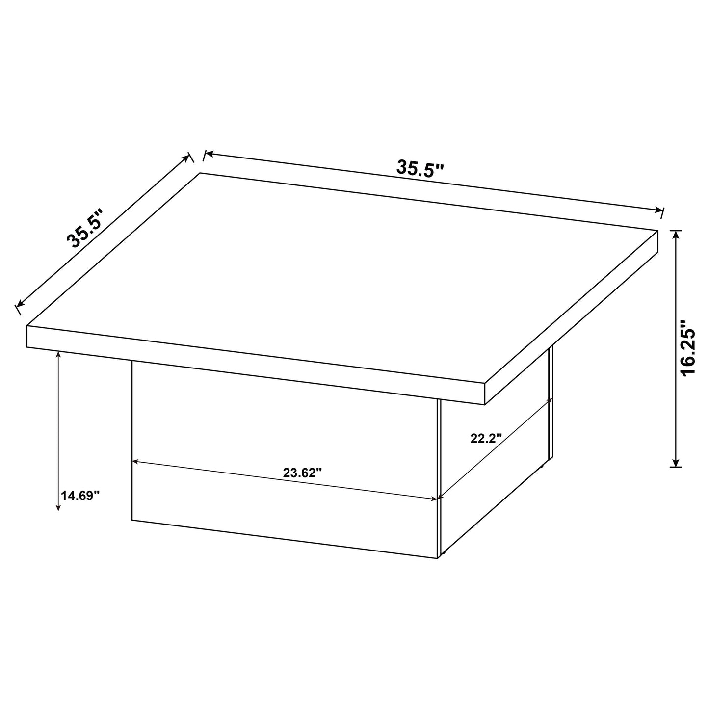 Devar 2-Piece Dark Pine Square Coffee and End Table Set
