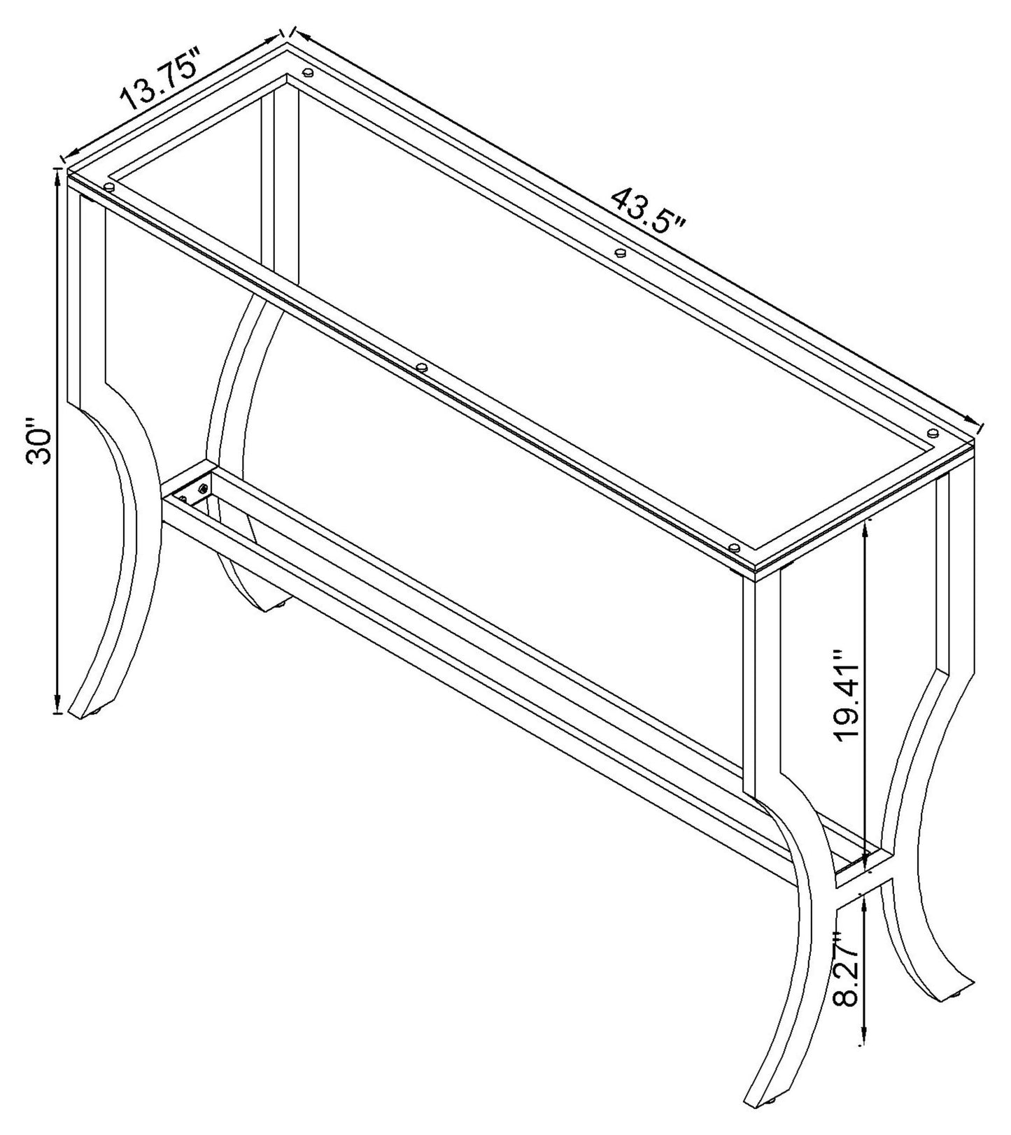 Novara Glass & Chrome Console Table