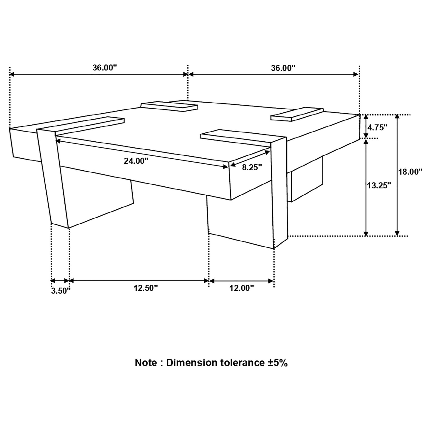 Kaelwyn Square Sheesham Solid Wood Coffee Table Natural Finish