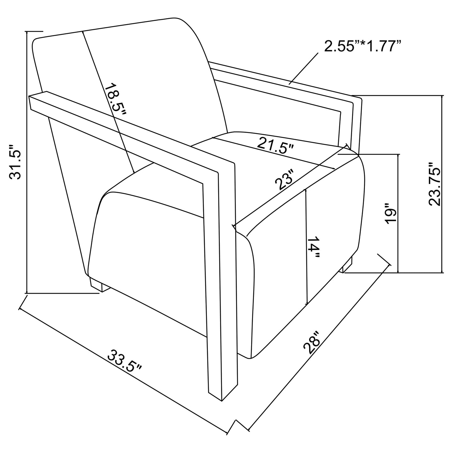 Vanta Modern Armchair – Stone Grey