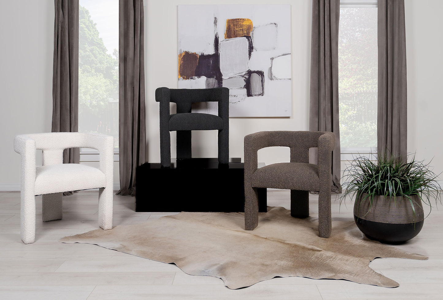 Petra Upholstered Side Chair – Black