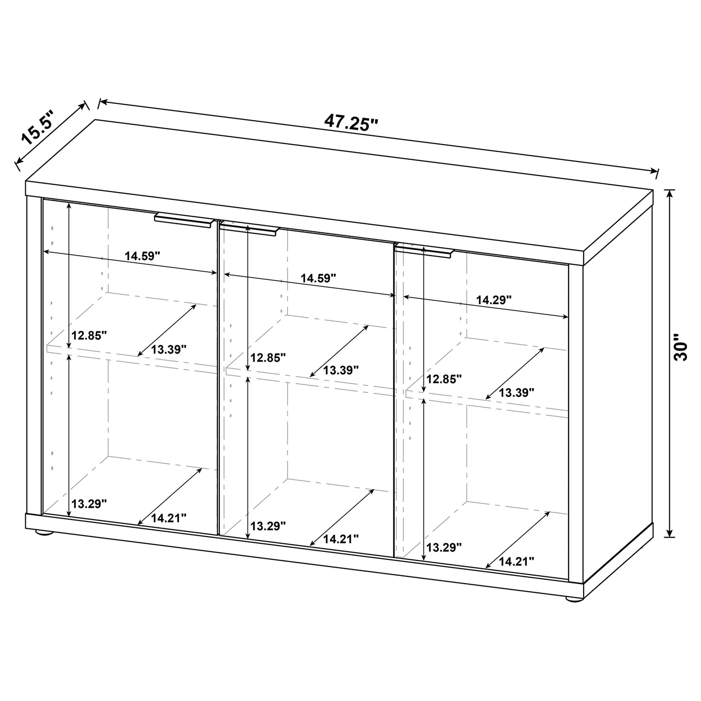 Liora Rustic 3-Door Accent Cabinet