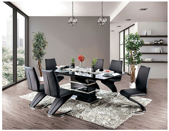 Novara Black Gloss Extendable Dining Table