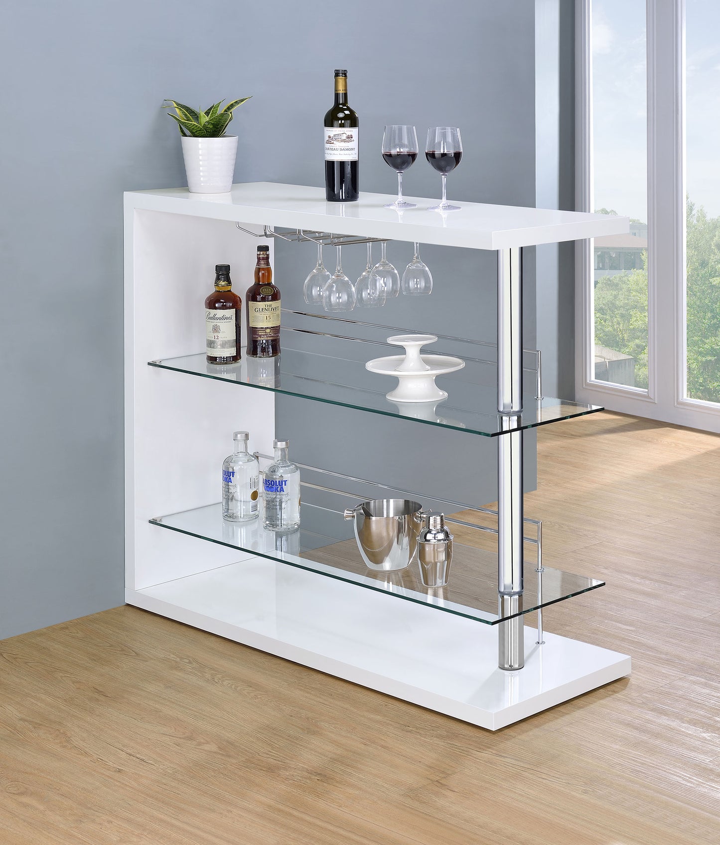 Prescott White High Gloss Bar Table