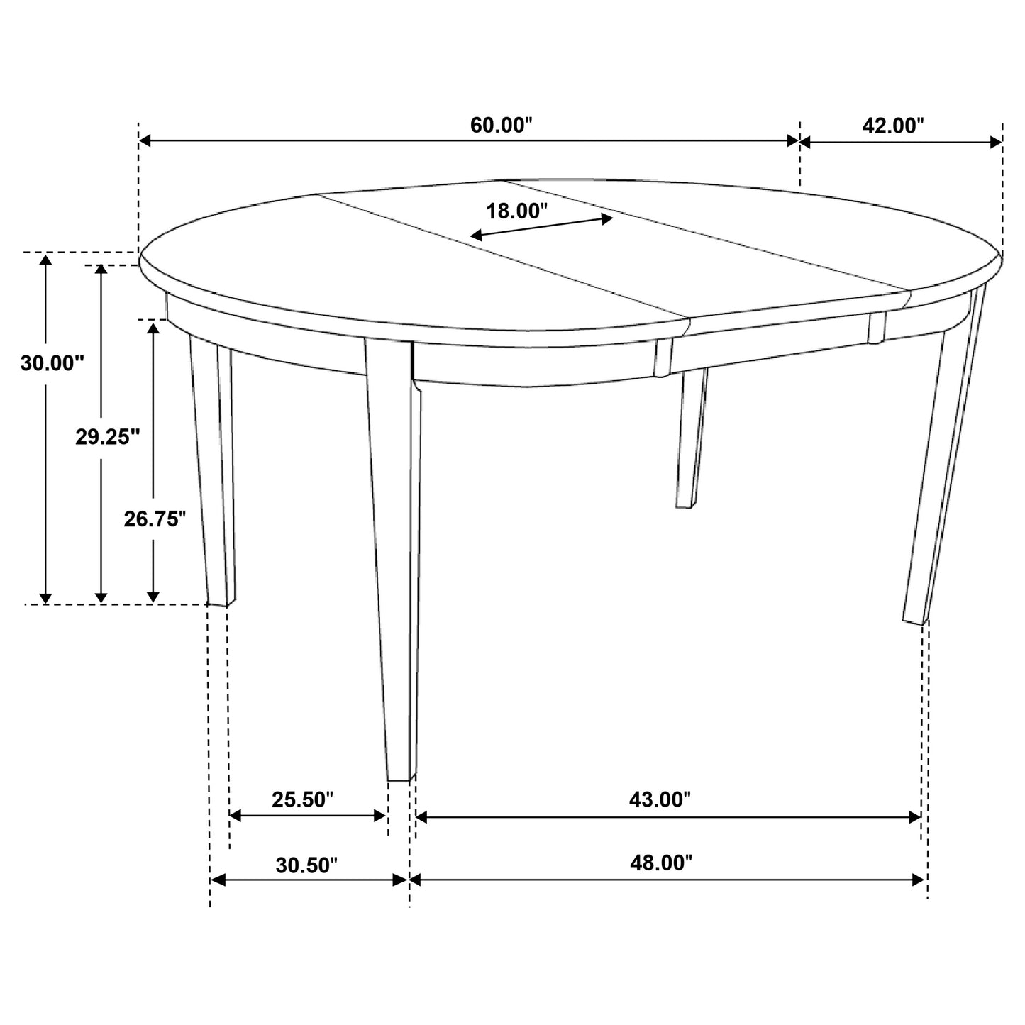 Corvello 60-inch Cappuccino Oval Extension Dining Table