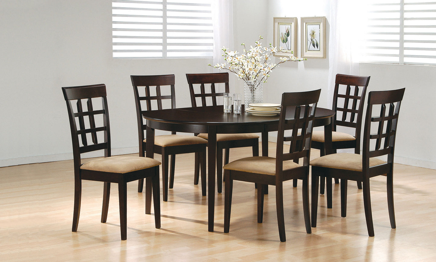 Corvello 60-inch Cappuccino Oval Extension Dining Table