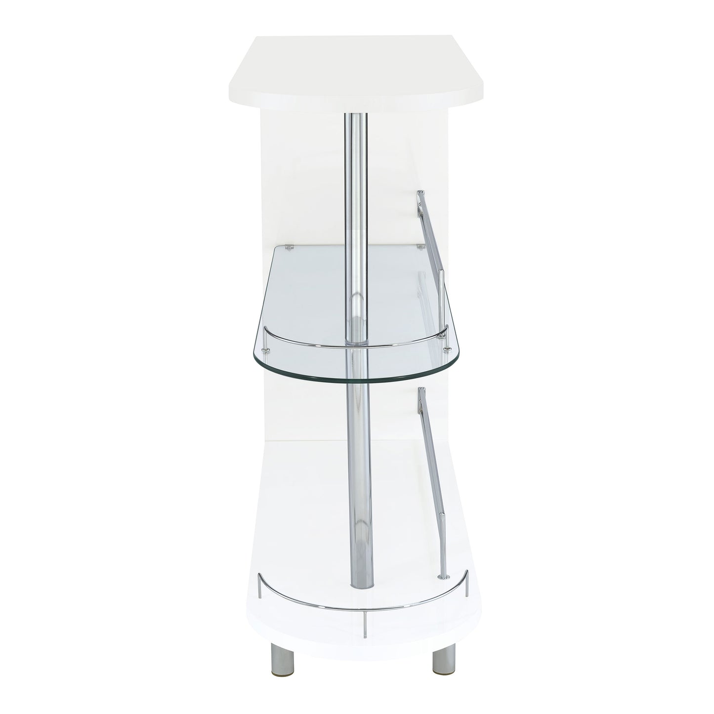 Rectangular 2-tier Home Bar Table White High Gloss