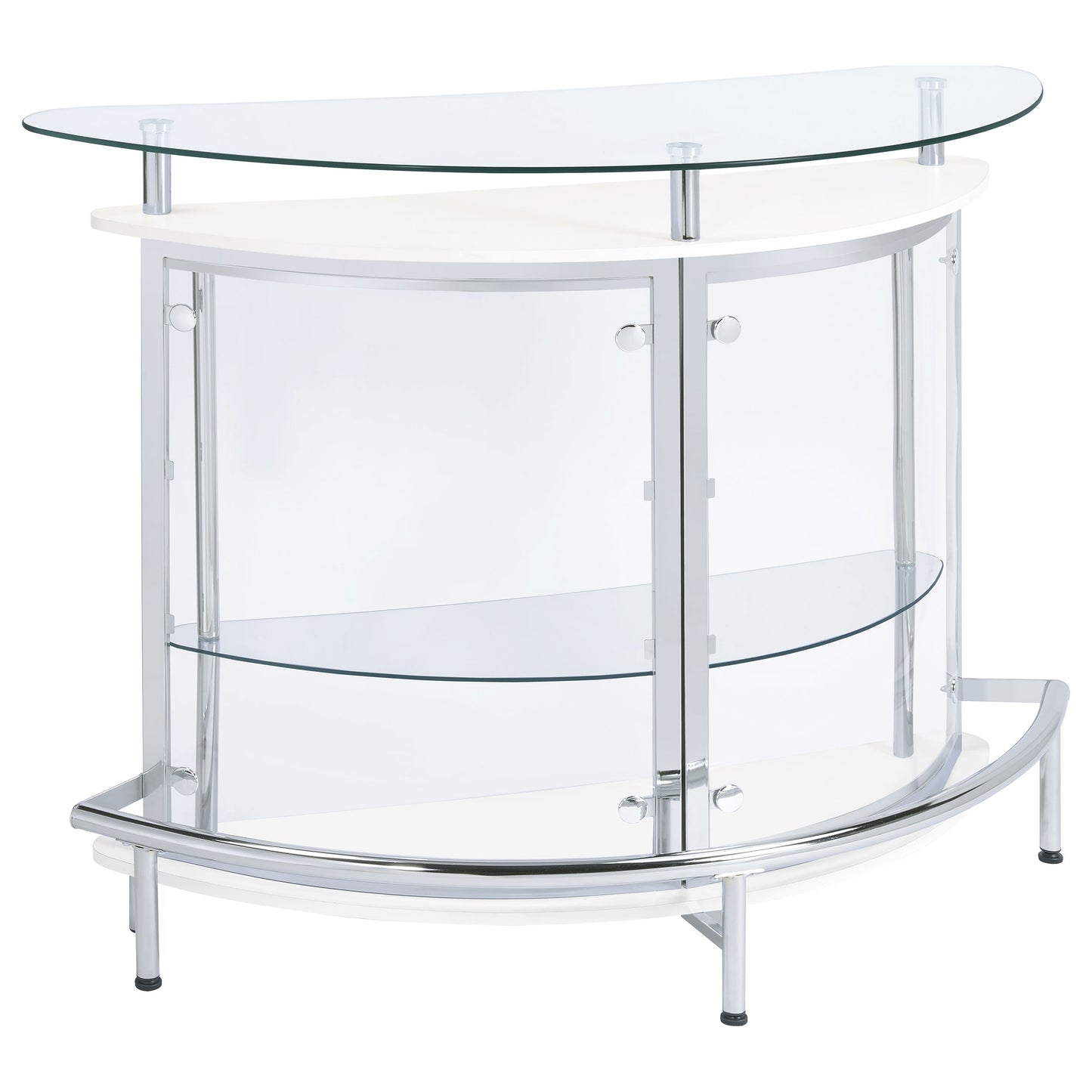 Amarillo Modern Freestanding Wine Cabinet with Glass Top – White Finish