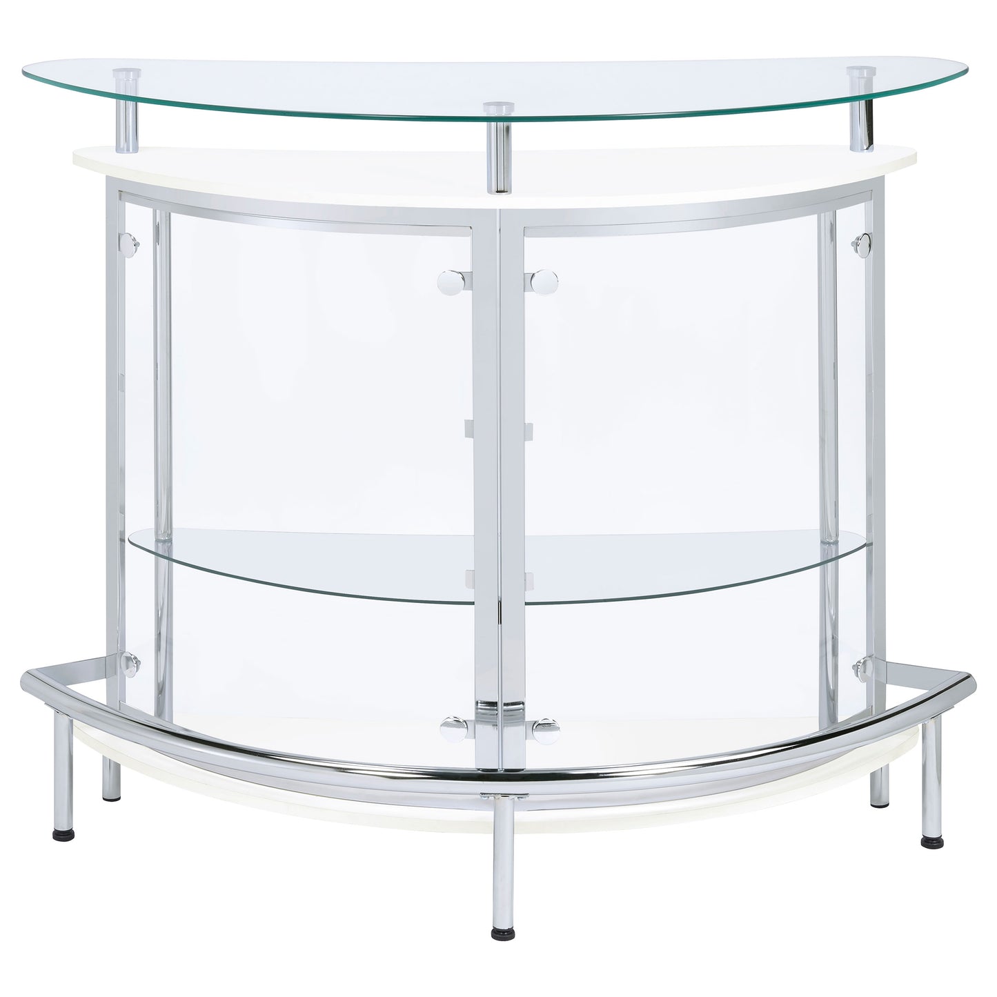 Amarillo Modern Freestanding Wine Cabinet with Glass Top – White Finish