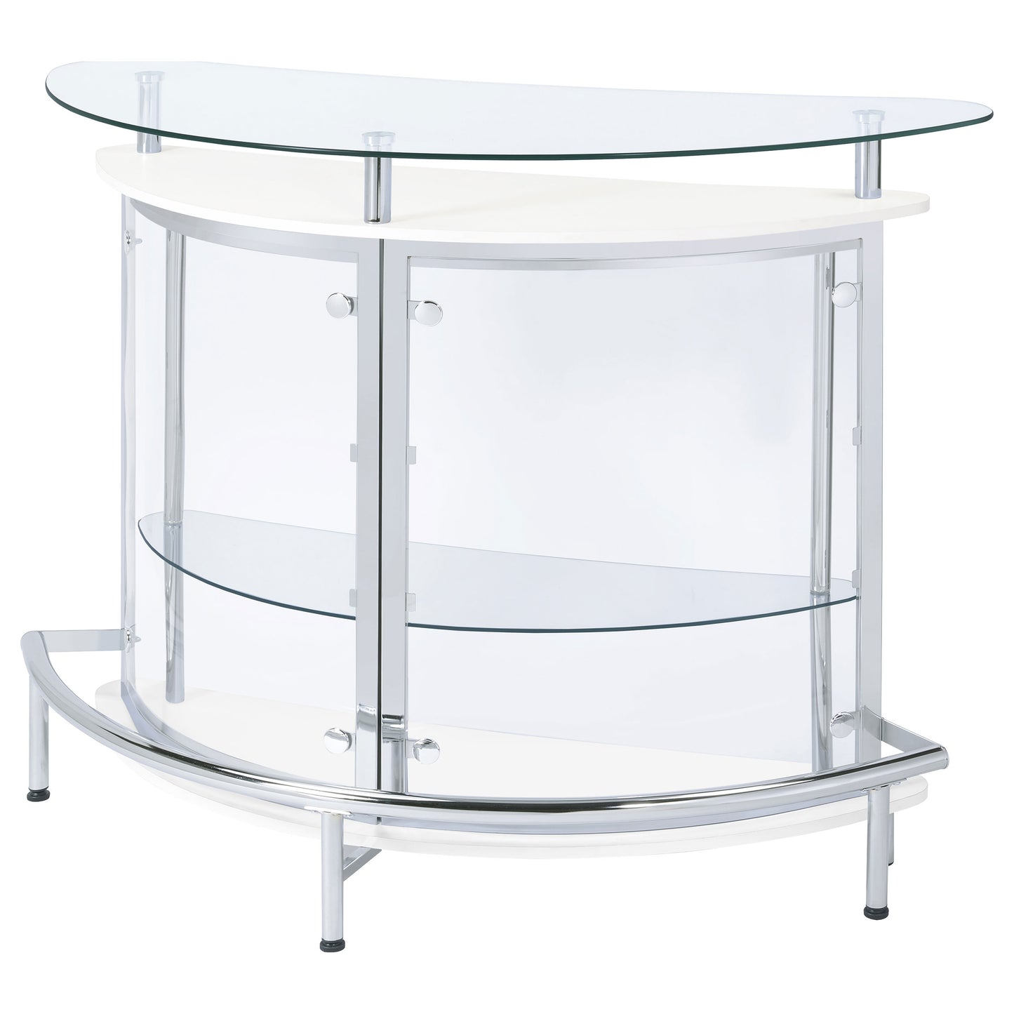 Amarillo Modern Freestanding Wine Cabinet with Glass Top – White Finish