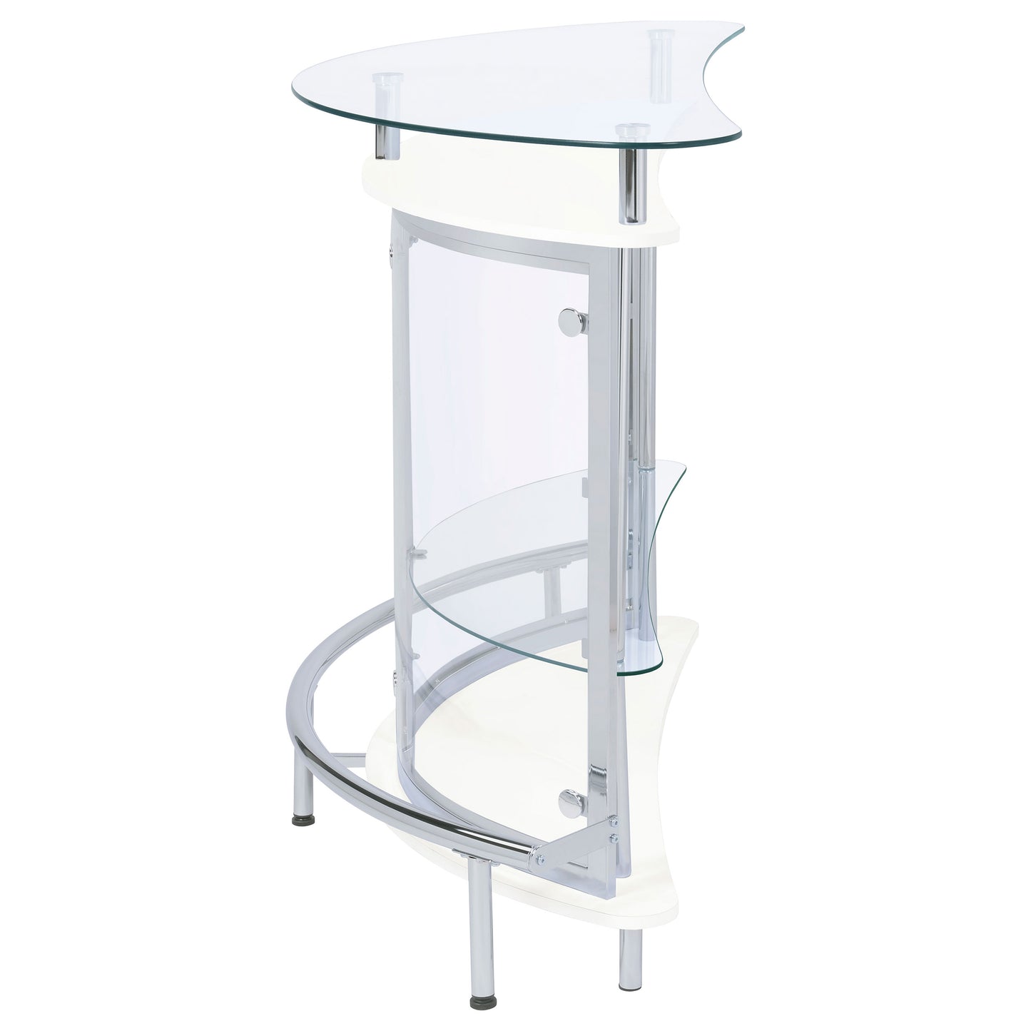 Amarillo Modern Freestanding Wine Cabinet with Glass Top – White Finish