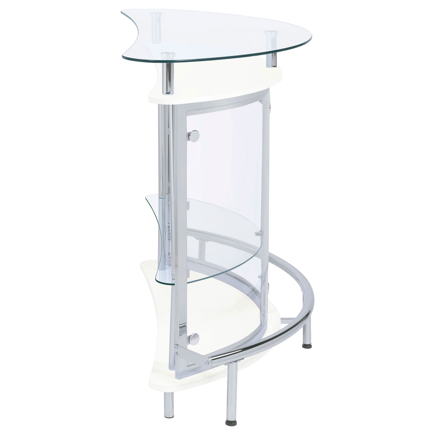 Amarillo Modern Freestanding Wine Cabinet with Glass Top – White Finish