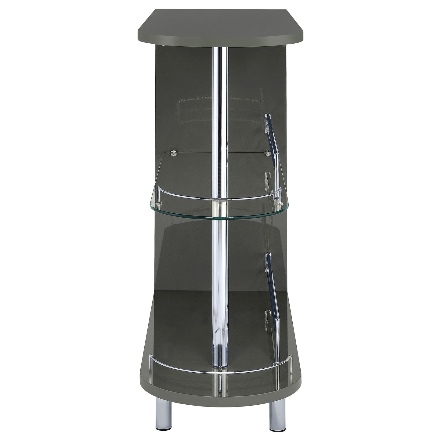 Calder 2-Tier Rectangular Home Bar Table – Grey High Gloss