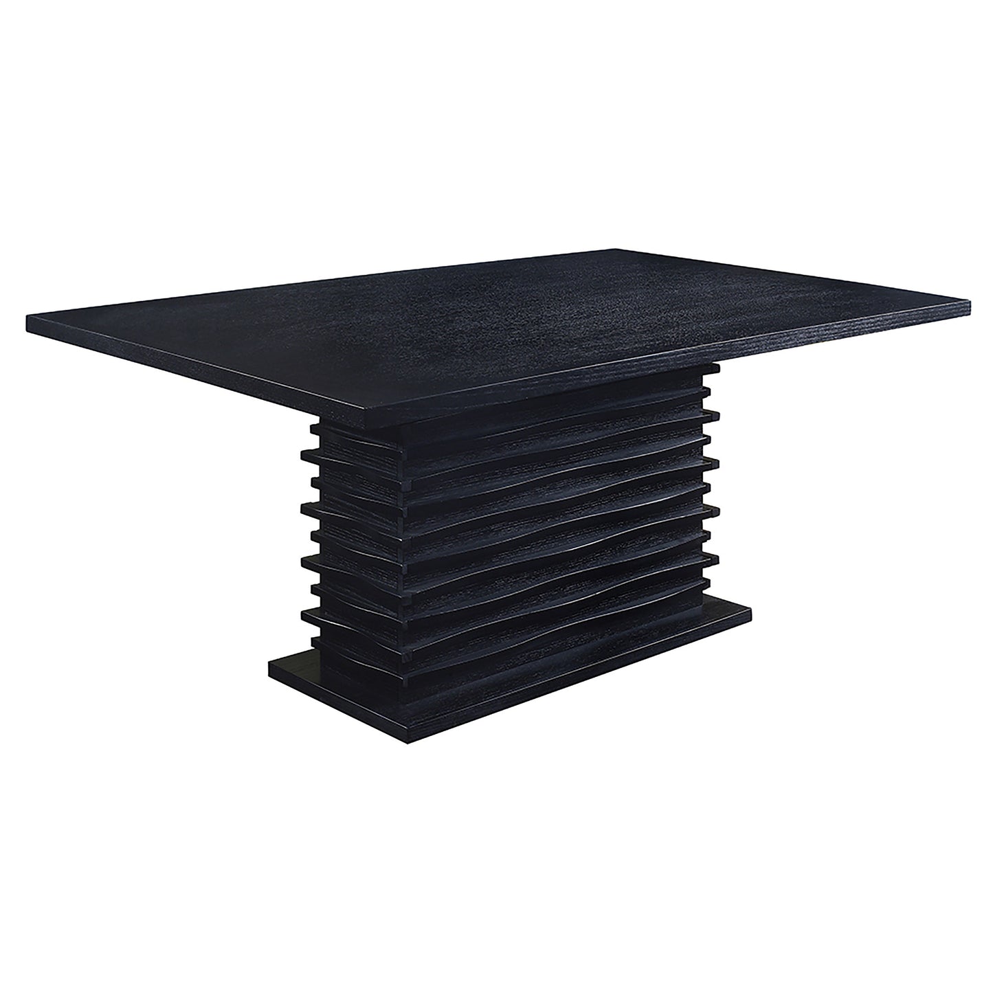 Zaviro 66-inch Black Dining Table with Sculptural Pedestal Base