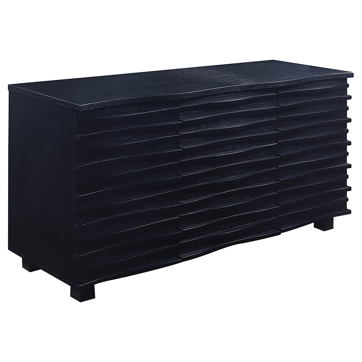 Arden Wave Front 3-Drawer Sideboard Cabinet Black