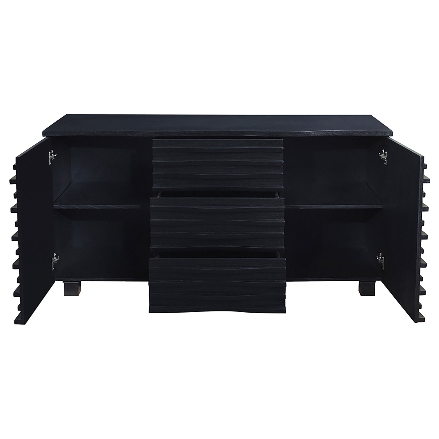 Arden Wave Front 3-Drawer Sideboard Cabinet Black