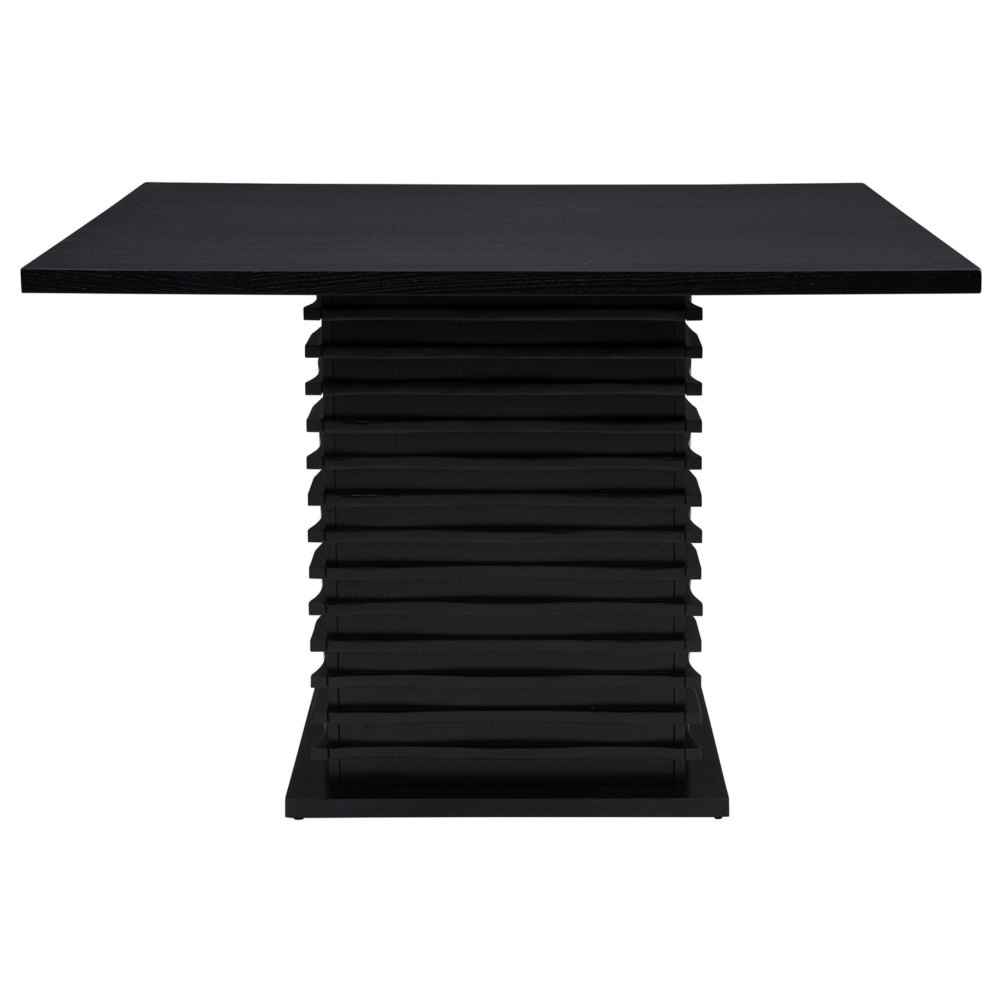 Monvero 54-inch Square Counter Height Dining Table Black with Sculptural Pedestal Base