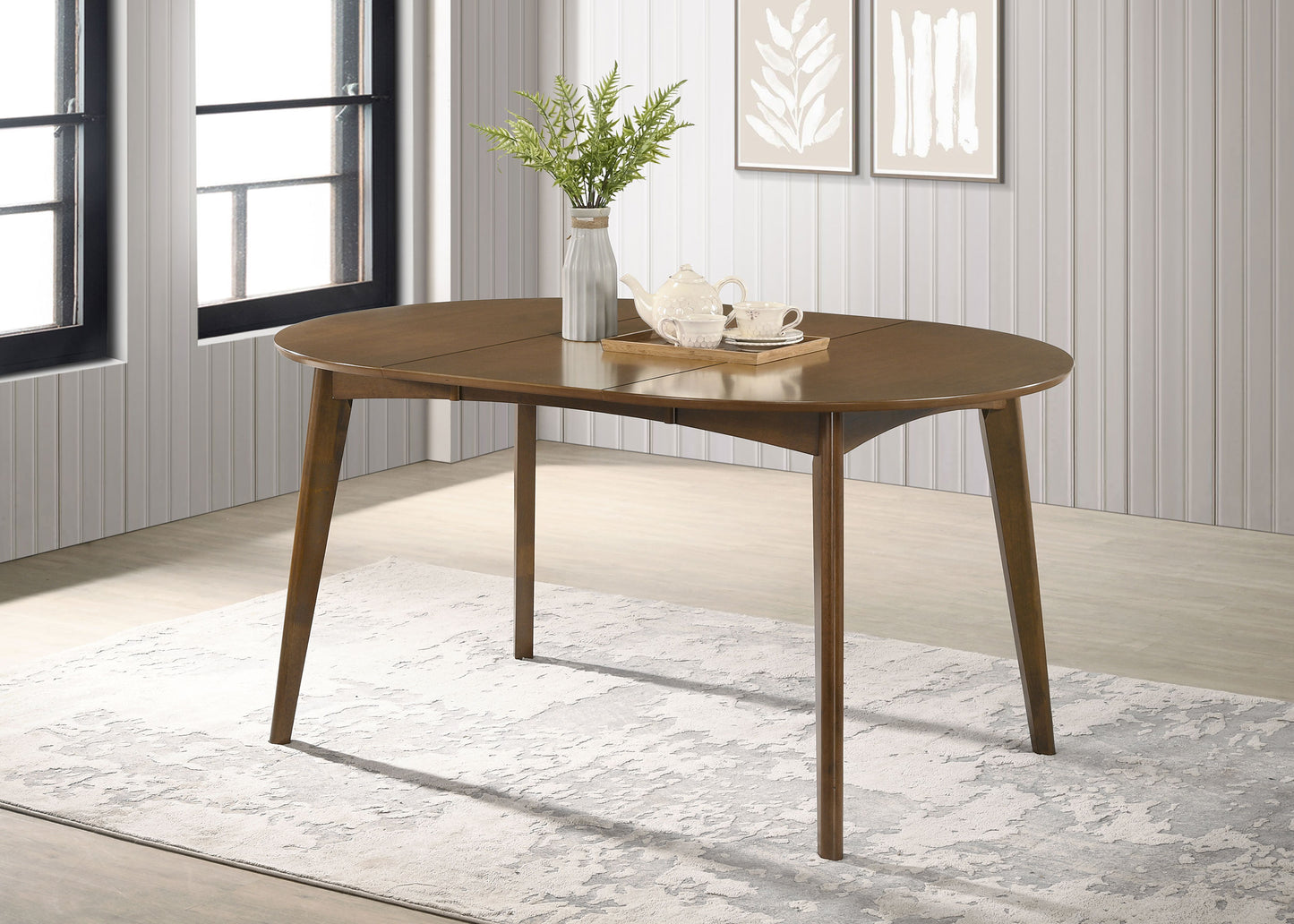 Elric 60” Expandable Dining Table in Dark Walnut