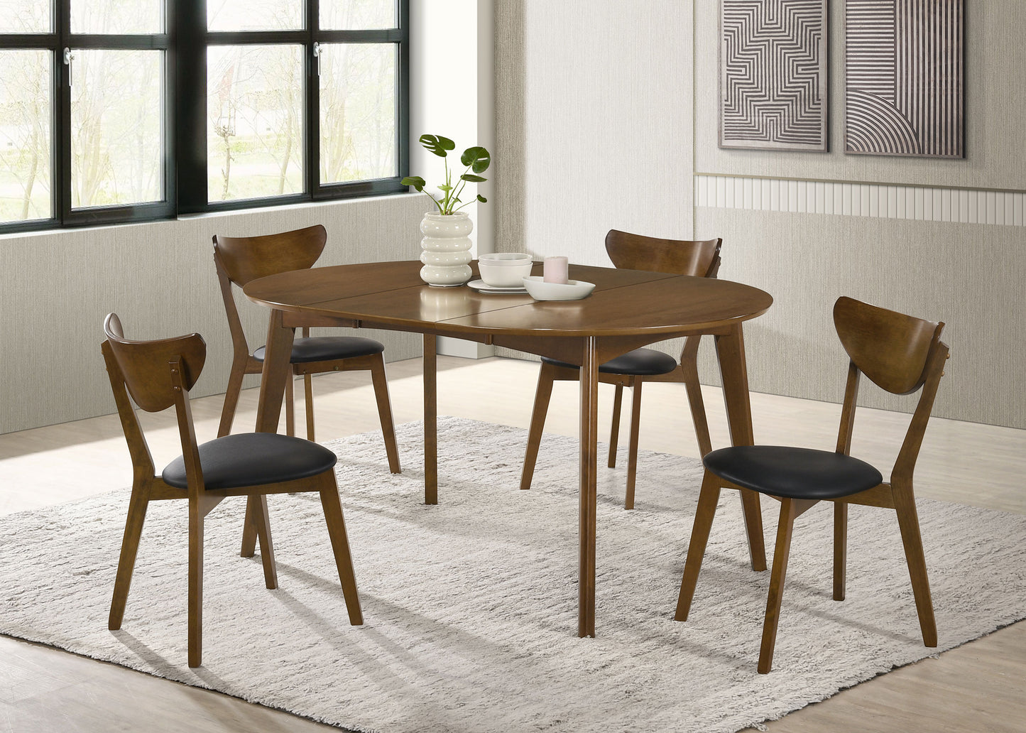 Elric 60” Expandable Dining Table in Dark Walnut