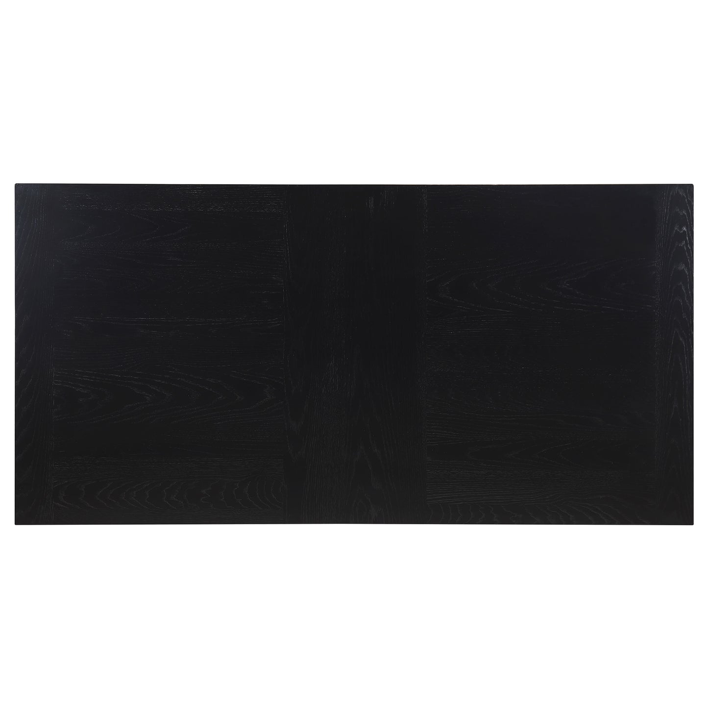 Noirva 84-inch Black Wood Dining Table with Fluted Pedestal Base