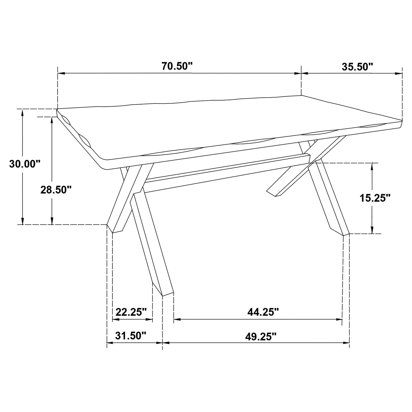 Brenwick 71” Rectangular Dining Table in Knotty Nutmeg