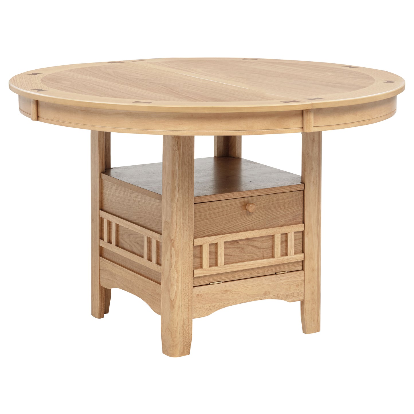 Elowen 60-inch Light Oak Oval Extension Dining Table with Storage Pedestal Base