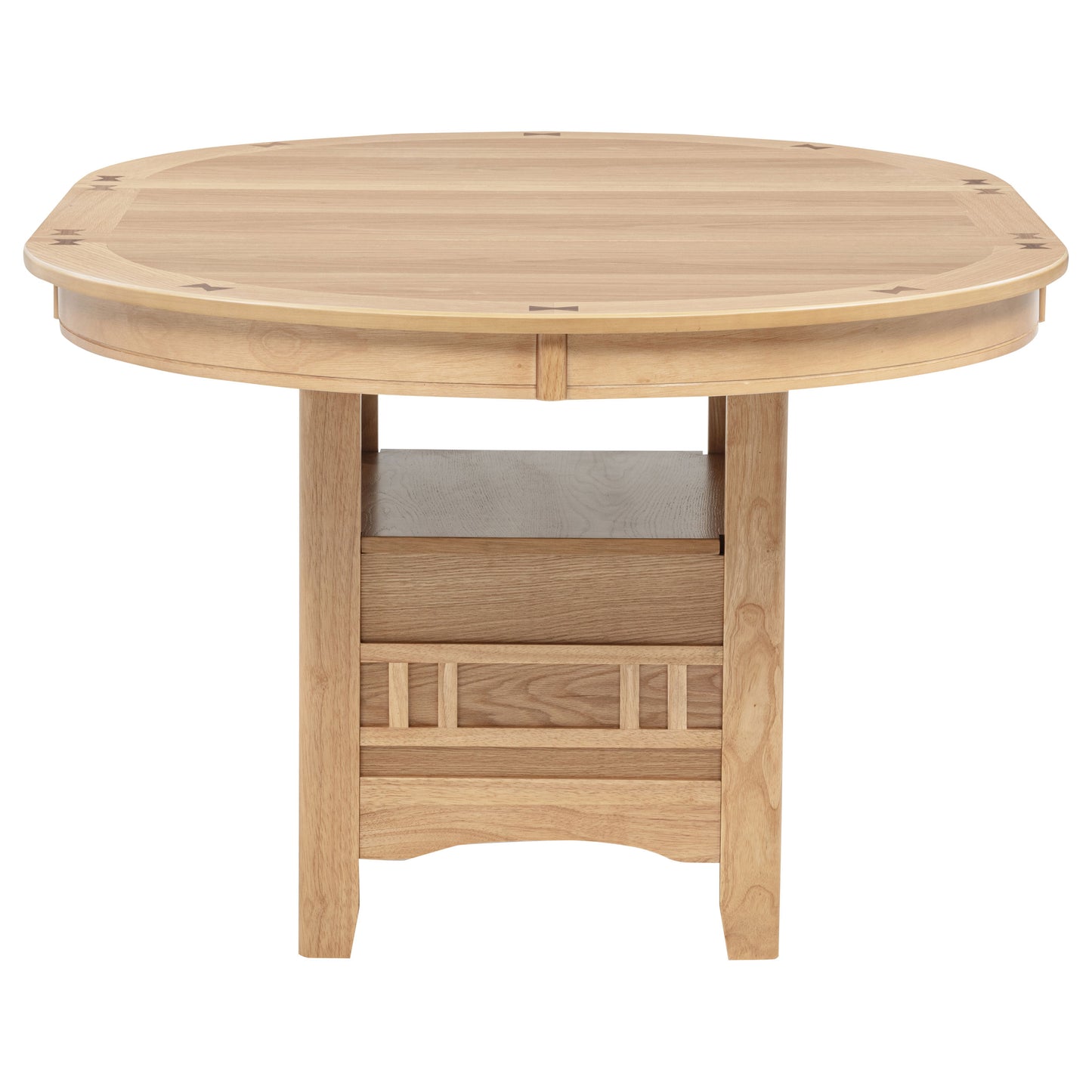 Elowen 60-inch Light Oak Oval Extension Dining Table with Storage Pedestal Base