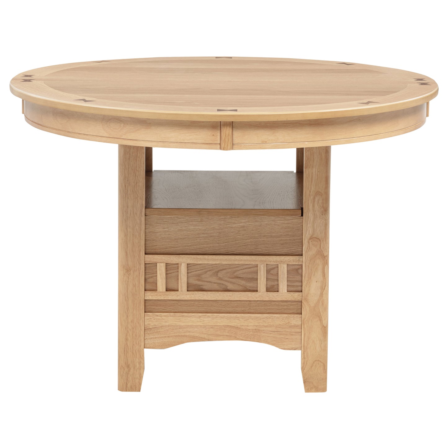 Elowen 60-inch Light Oak Oval Extension Dining Table with Storage Pedestal Base