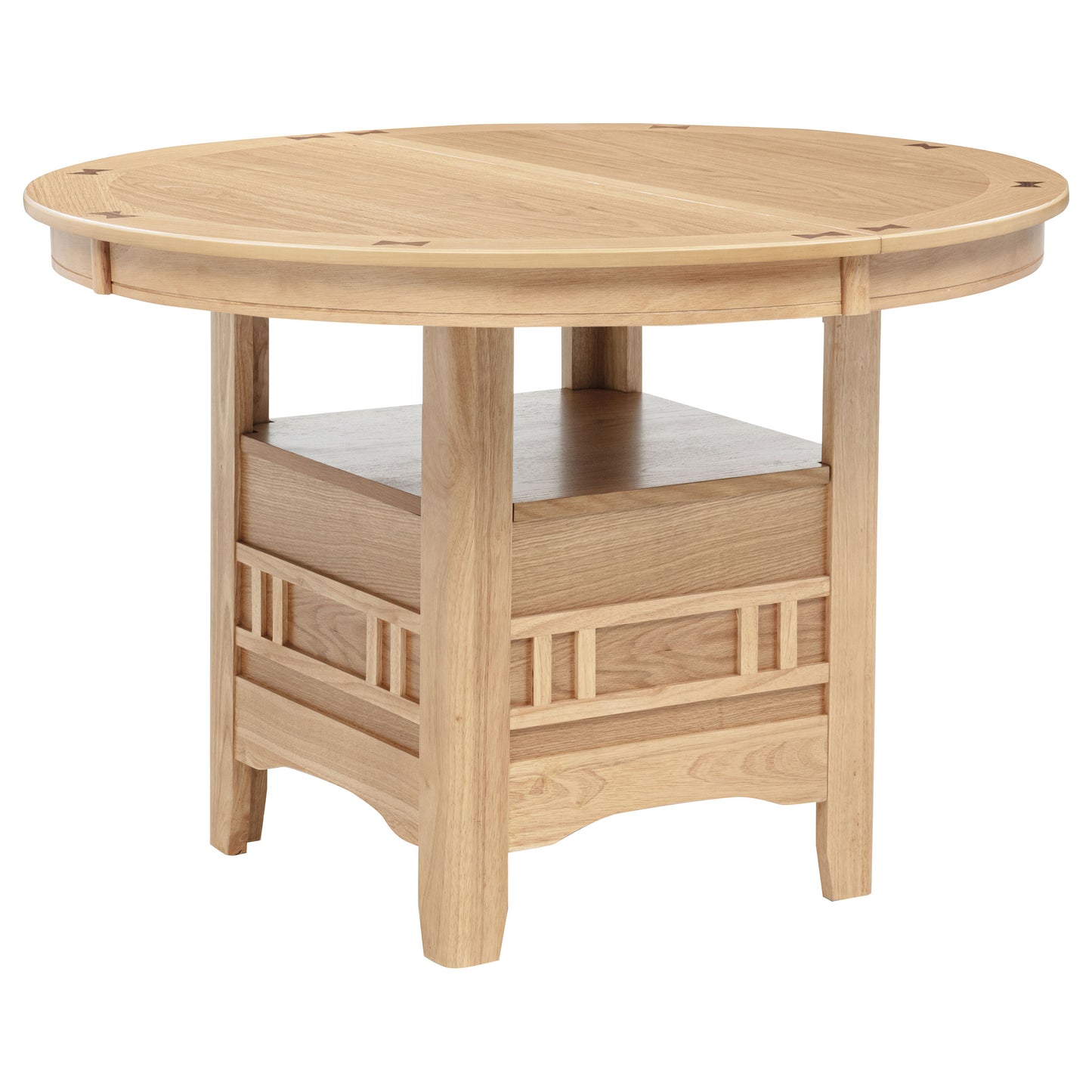Elowen 60-inch Light Oak Oval Extension Dining Table with Storage Pedestal Base