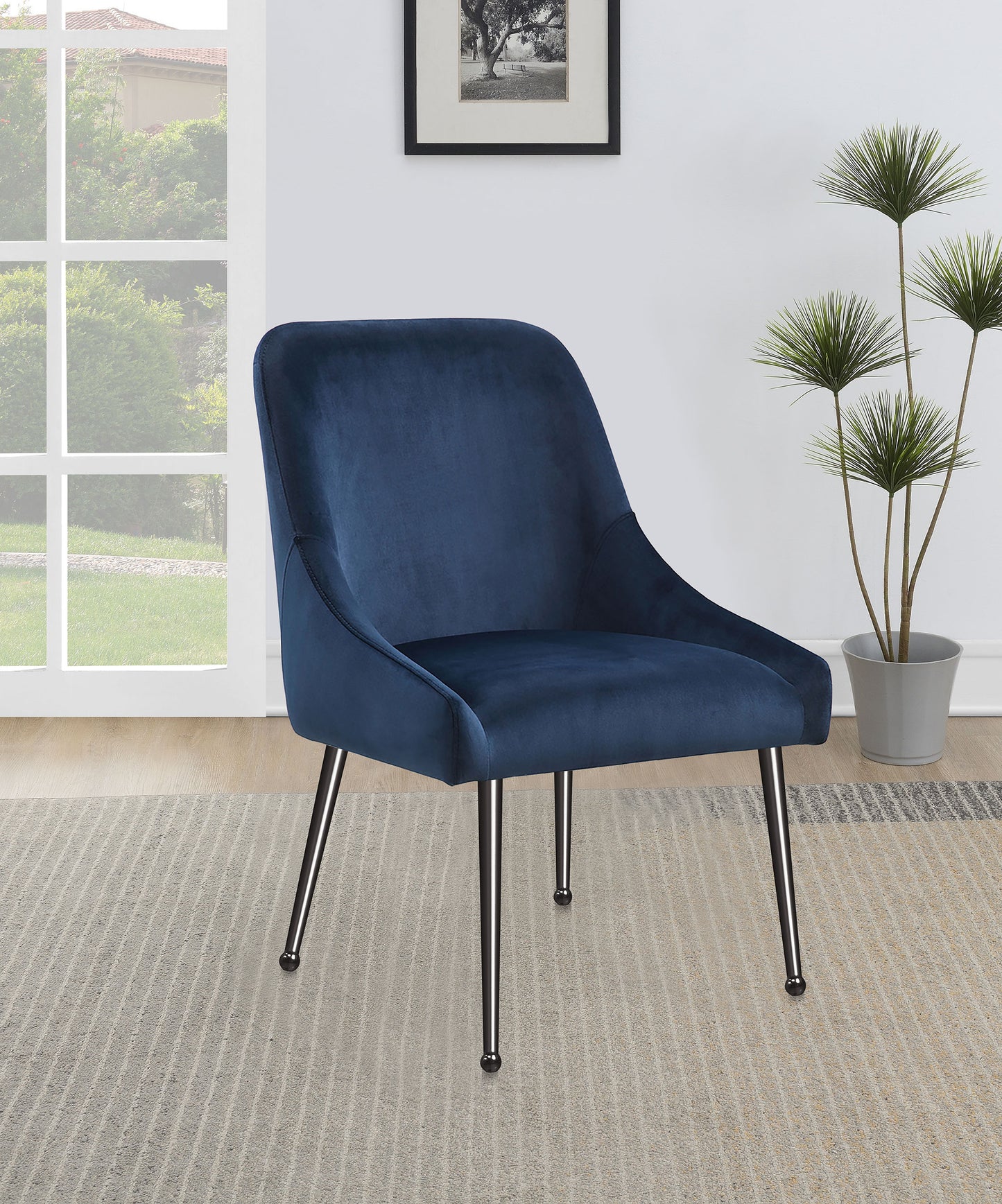 Mayette Upholstered Dining Side Chair – Blue (Set of 2)