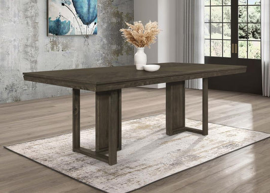 Kelly Rectangular Dining Table · Solid Wood Look · Dark Grey