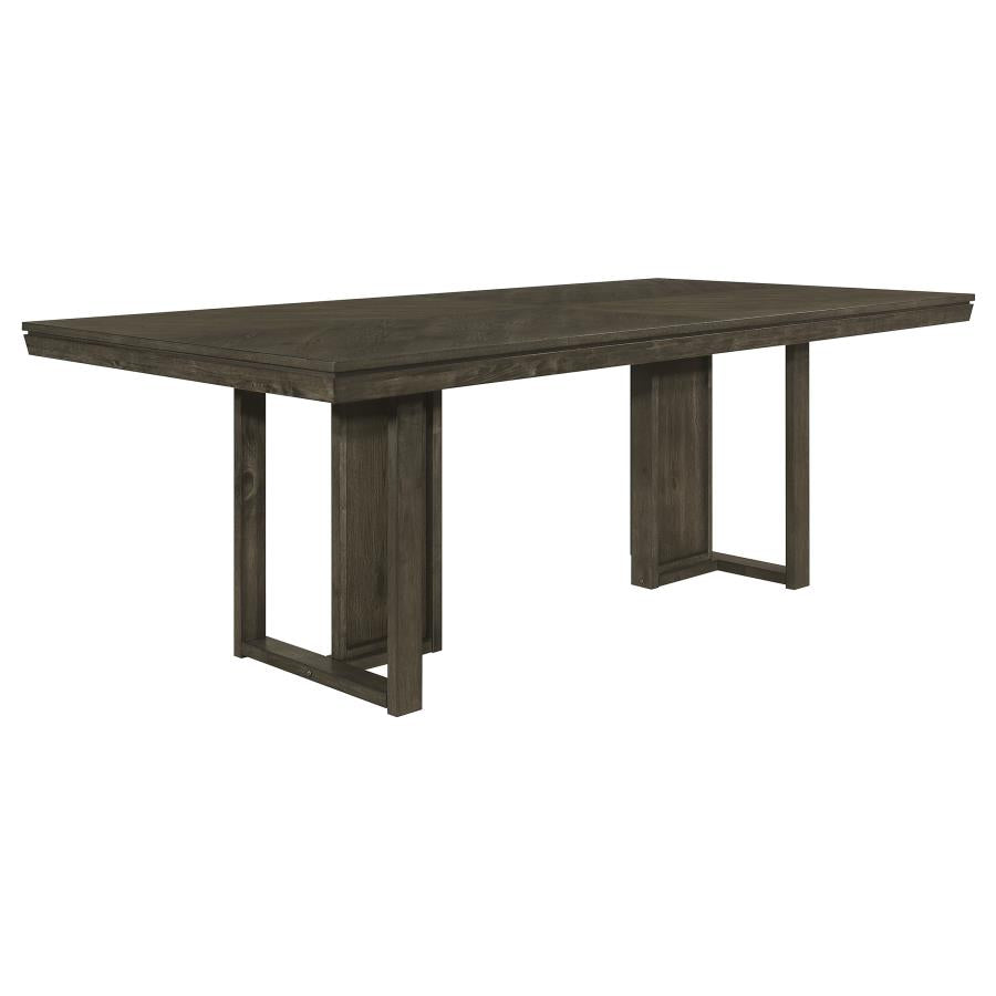 Kelly Rectangular Dining Table · Solid Wood Look · Dark Grey