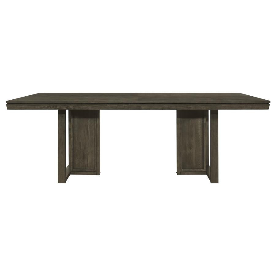 Kelly Rectangular Dining Table · Solid Wood Look · Dark Grey