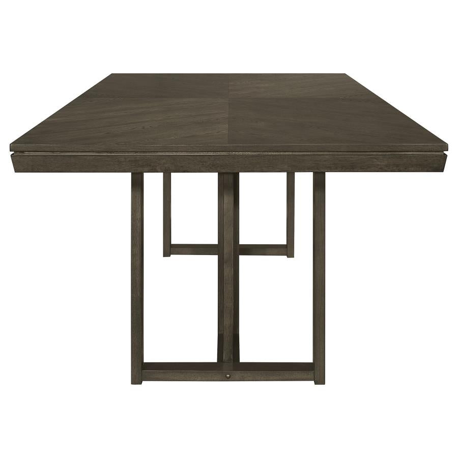Kelly Rectangular Dining Table · Solid Wood Look · Dark Grey