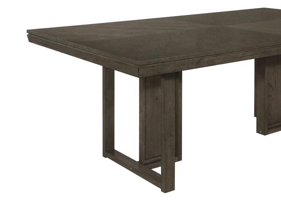 Kelly Rectangular Dining Table · Solid Wood Look · Dark Grey