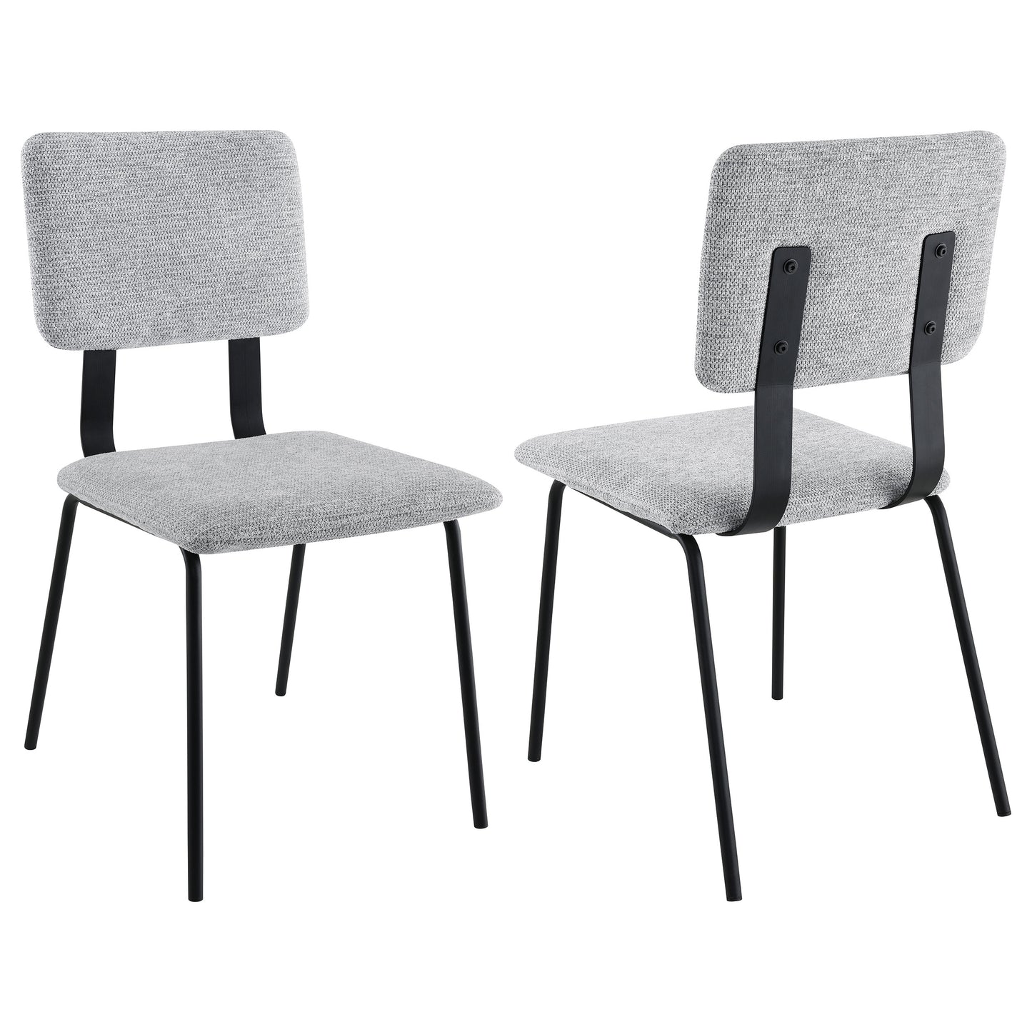 Calla Fabric Upholstered Dining Side Chair – Grey (Set of 2)