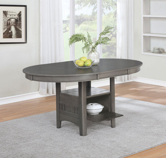 Callen 60” Oval Extension Dining Table in Medium Grey