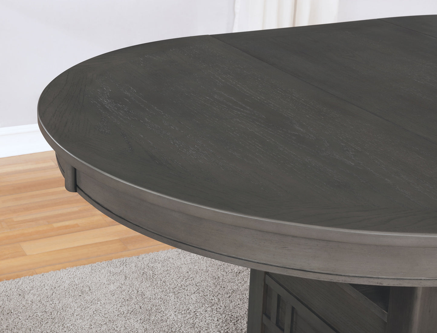Callen 60” Oval Extension Dining Table in Medium Grey