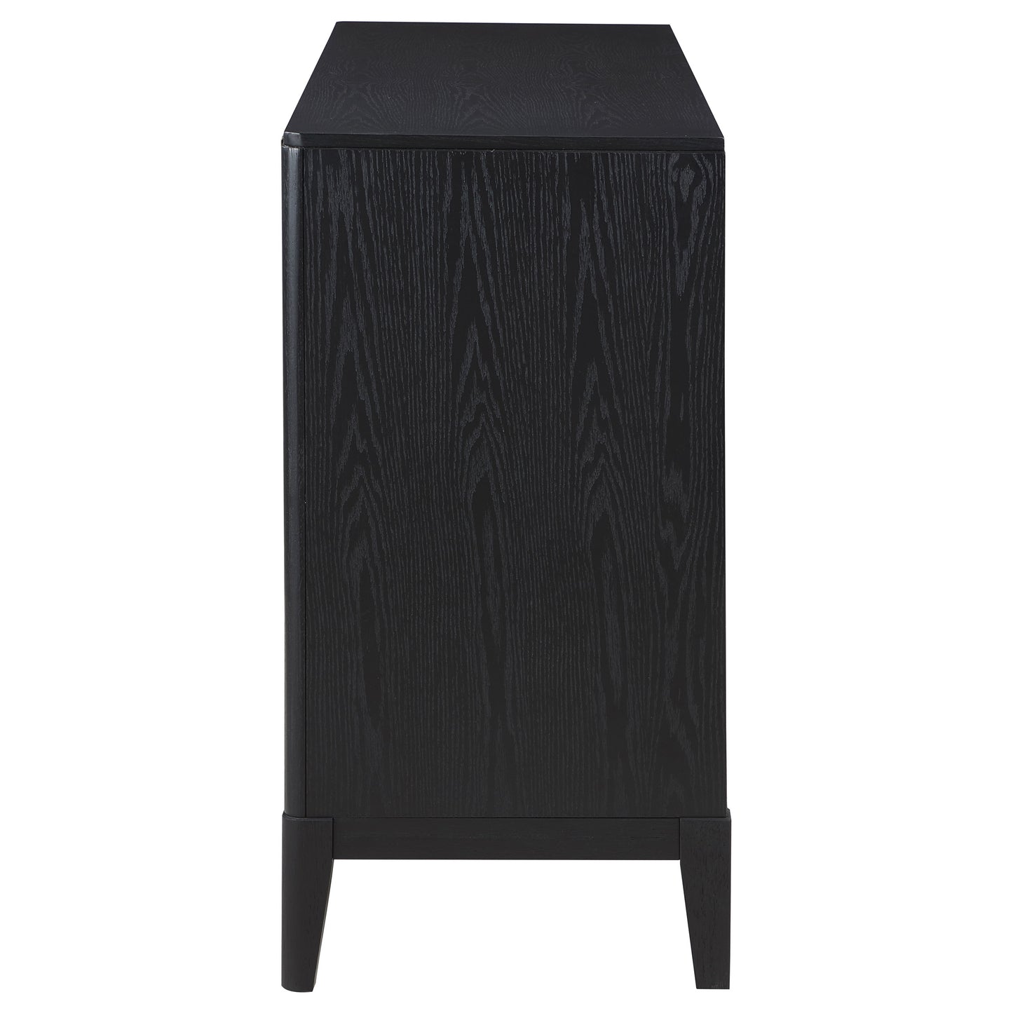 Noirvelle 4-Door Art Deco Sideboard Buffet – Black Textured Finish