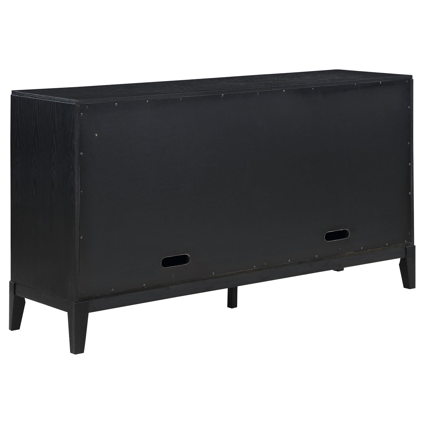 Noirvelle 4-Door Art Deco Sideboard Buffet – Black Textured Finish