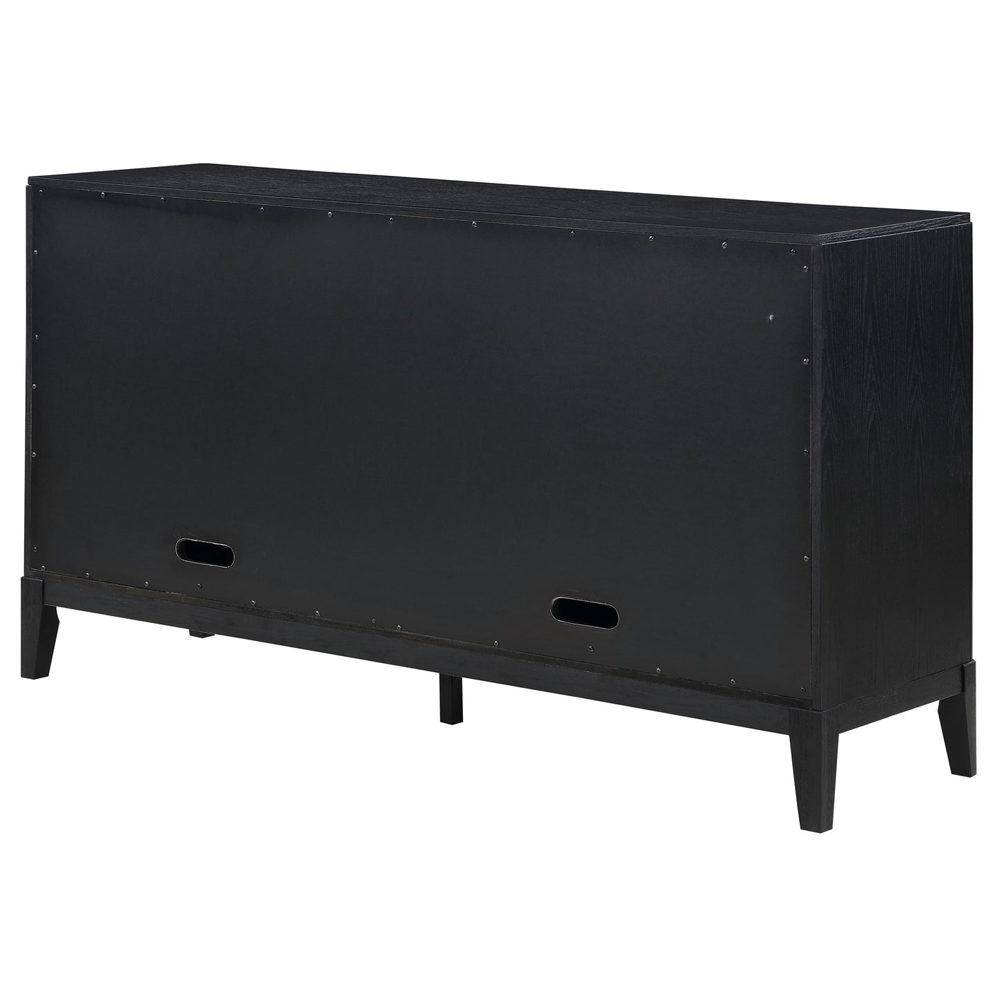 Noirvelle 4-Door Art Deco Sideboard Buffet – Black Textured Finish
