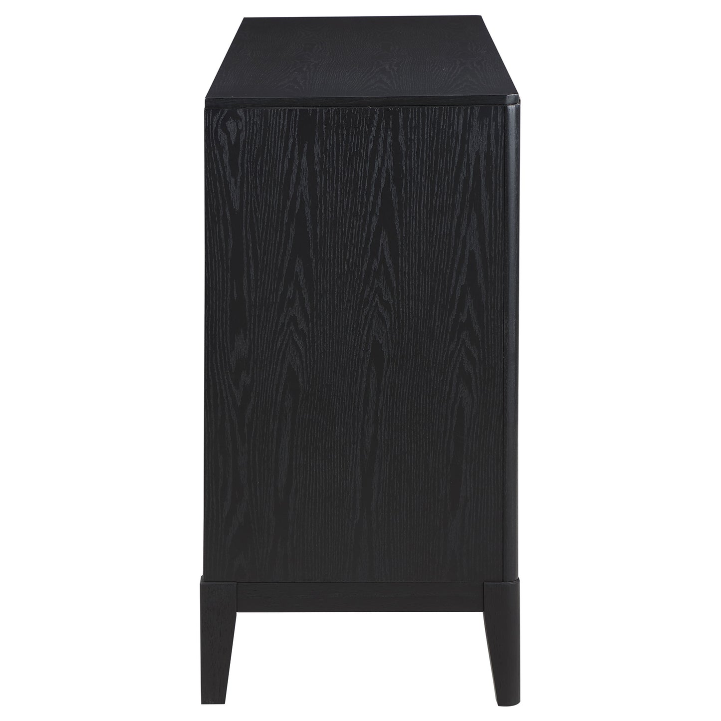 Noirvelle 4-Door Art Deco Sideboard Buffet – Black Textured Finish