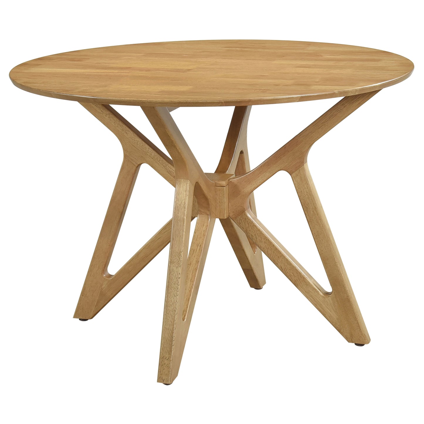 Elowen 42-inch Round Light Walnut Dining Table with Sculptural Wood Base